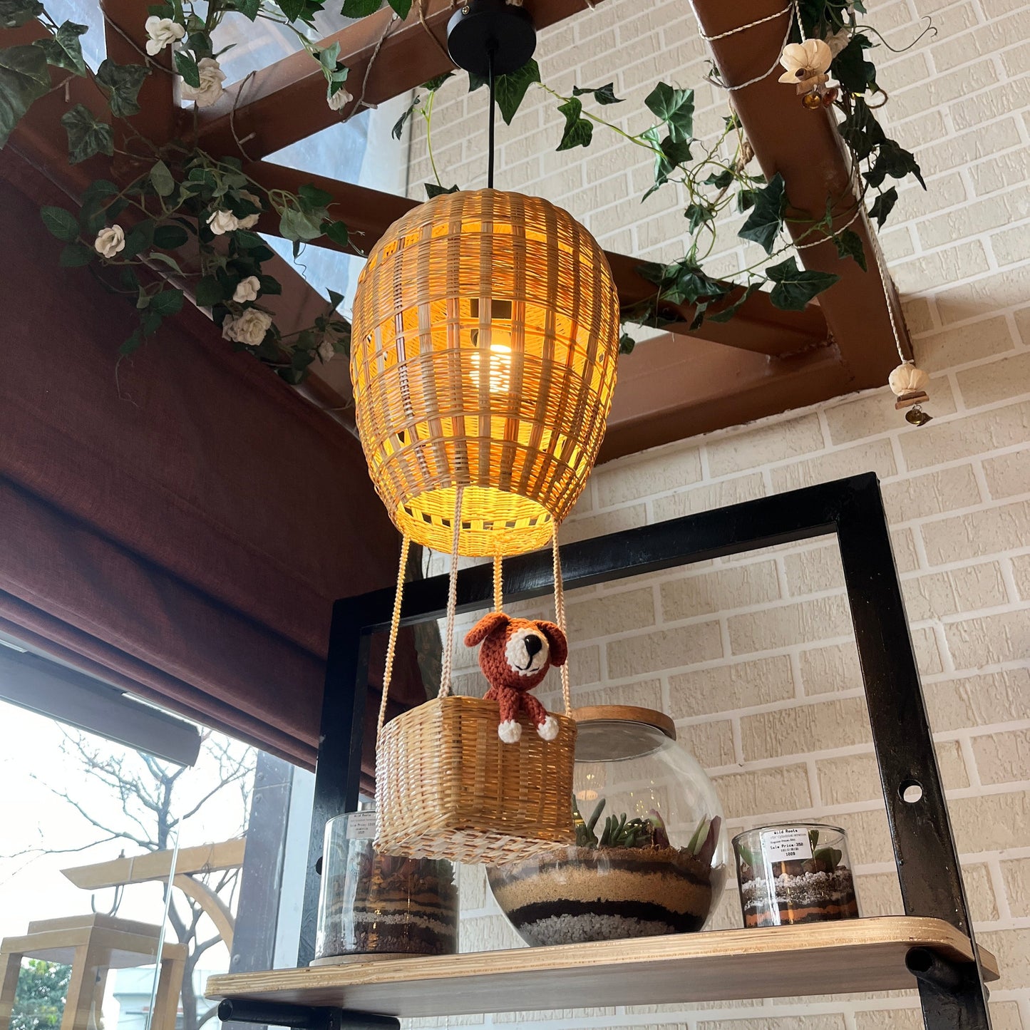 Belviashi Bamboo Hot Air Balloon Hanging Lamp