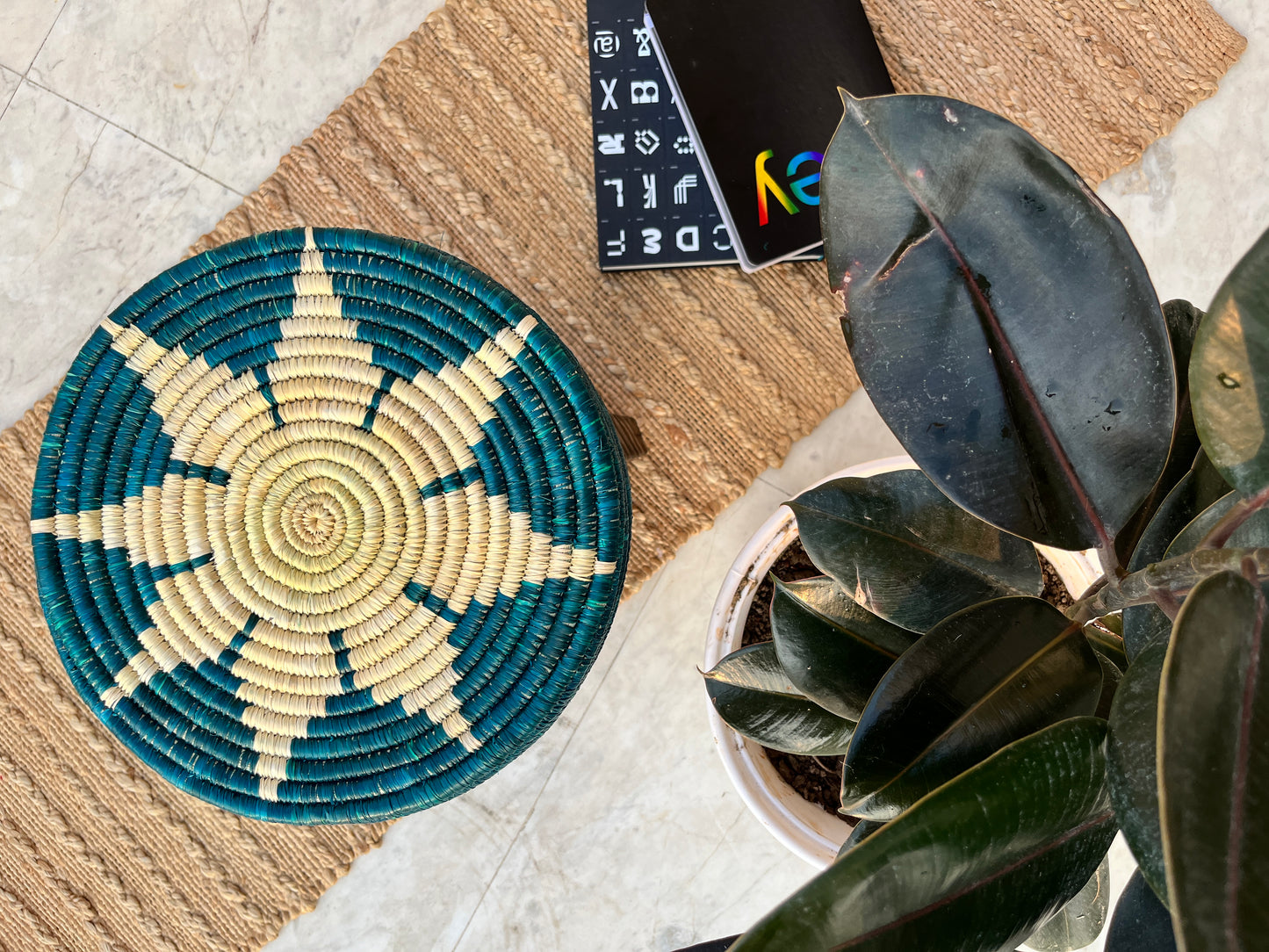 Moonj Grass Stool - Indigo