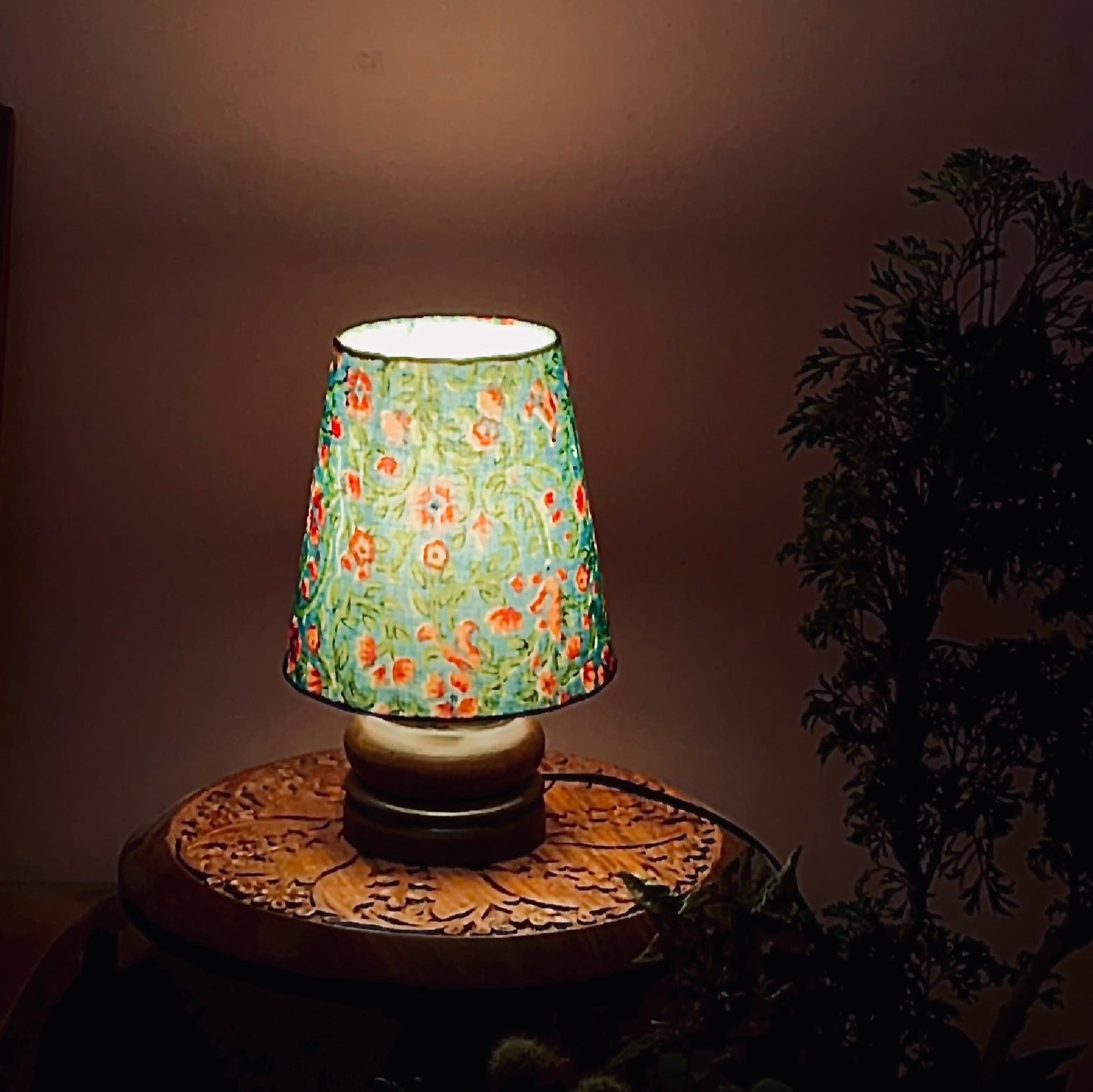 MINI TABLE LAMP BLUE ALEKHAN PRINT