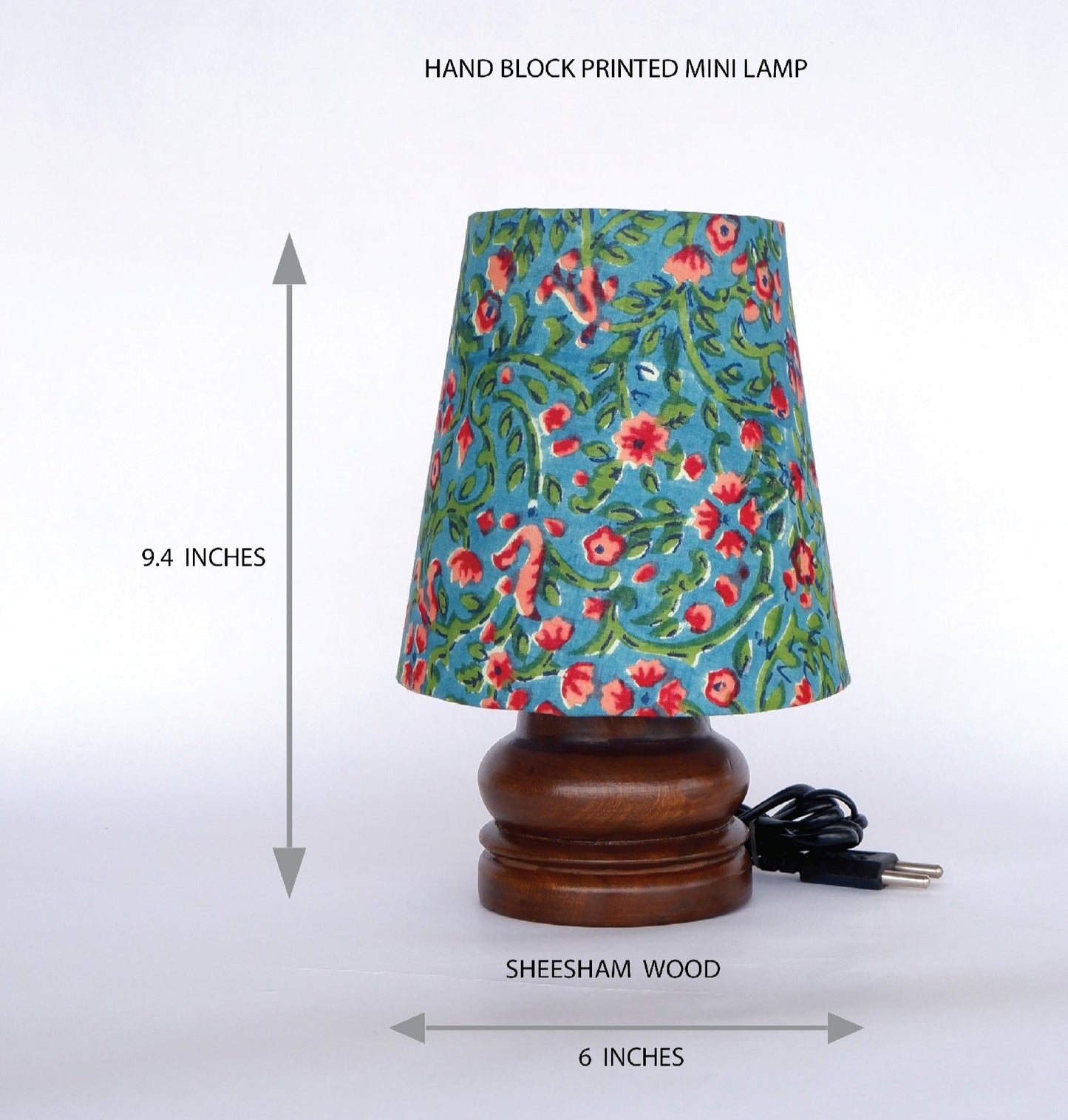 MINI TABLE LAMP BLUE ALEKHAN PRINT