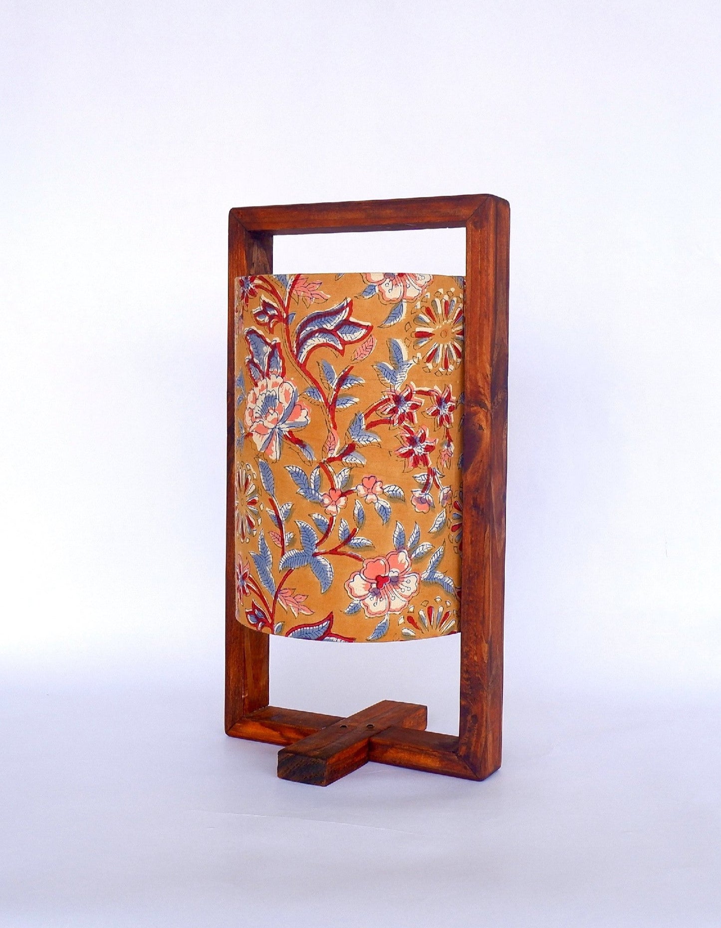 WOODEN HAND PRINTED TABLE LAMP