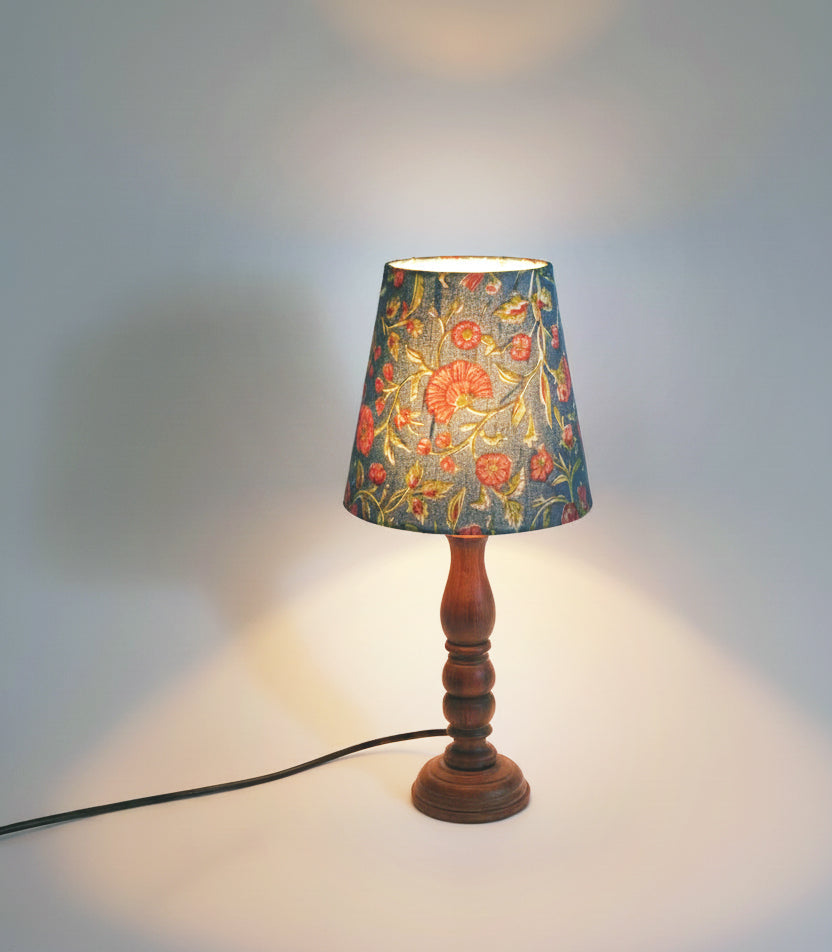Arthat Mini Heritage Table Lamp - Turquoise Floral Print