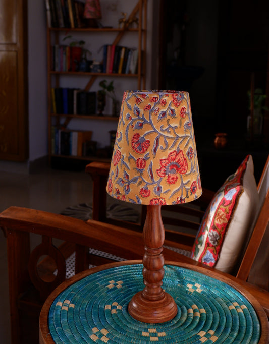 Arthat  Mini Heritage lamp Amber Yellow Floral Print