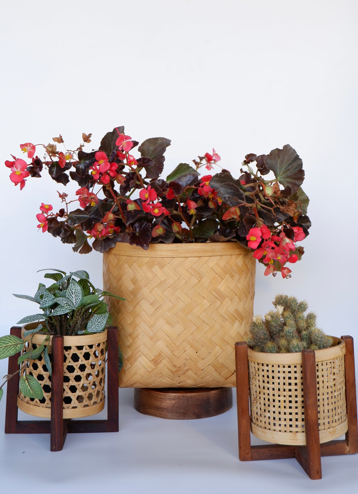 BAMBOO PLANTER WITH STAND - NATURAL