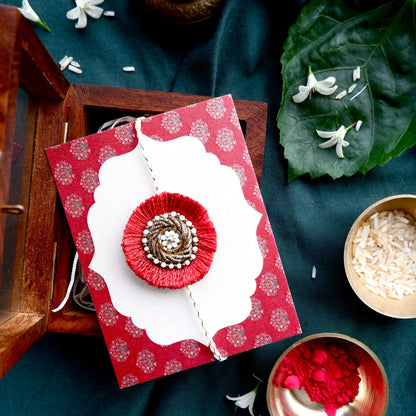 Classic Maroon Resham Zardozi Rakhi