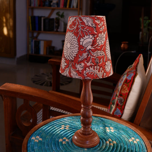 Arthat  Mini Heritage lamp Crimson Red  Floral Print