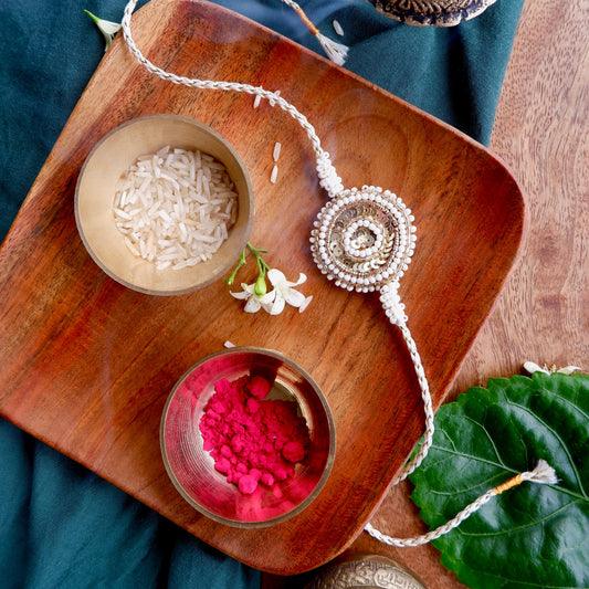 Golden Tikki Work  Zardozi Rakhi
