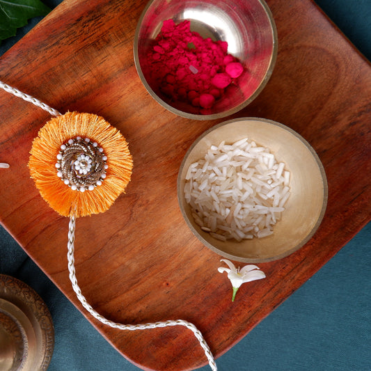 Classic Golden Resham Zardozi Rakhi (Without Box)