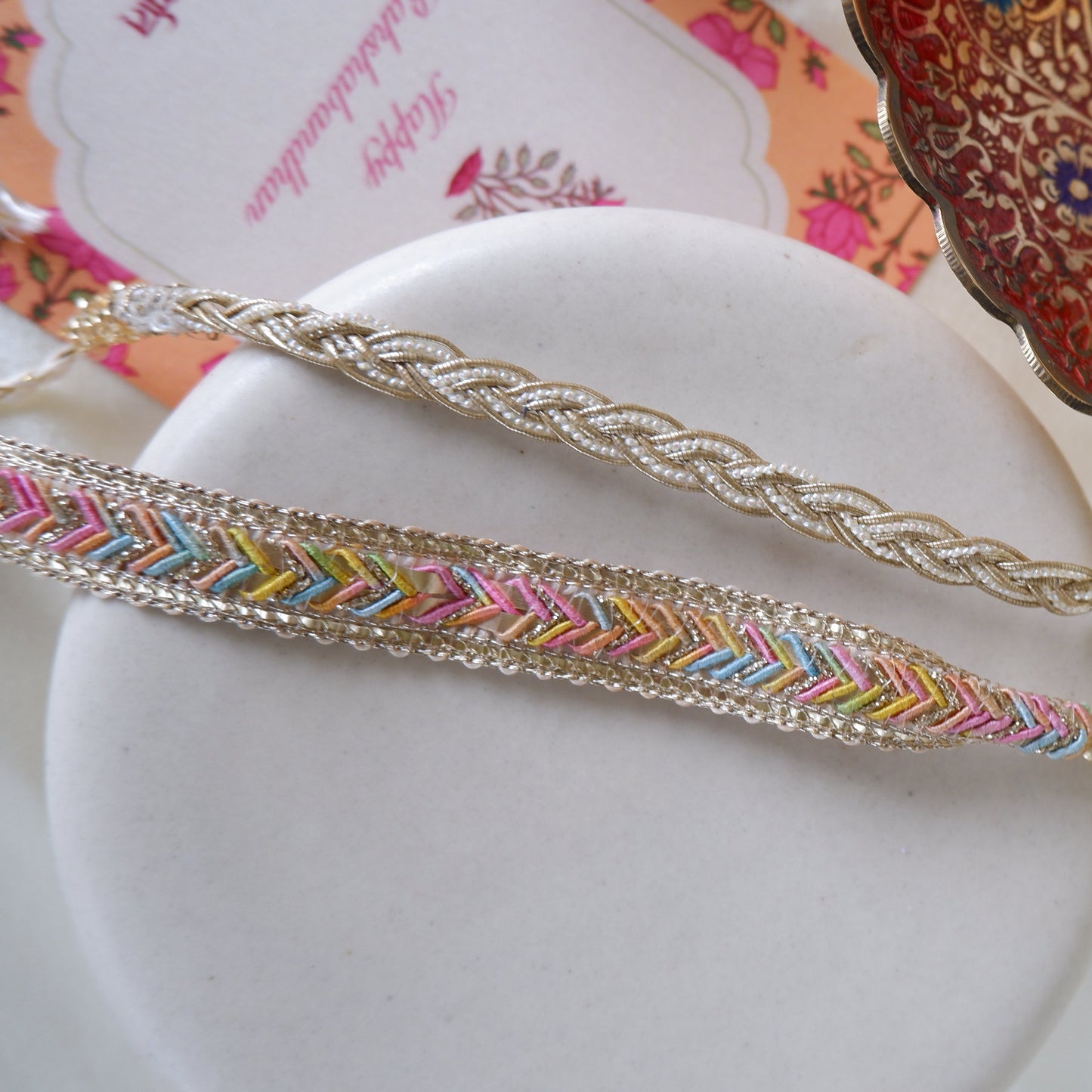 Arthat Gulab Moti  Rakhi  (Set of two )