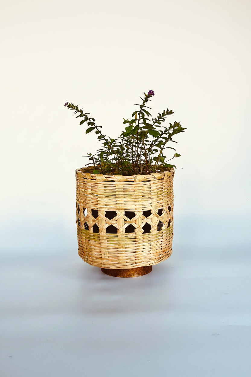 CLASSIC HAND MADE  BAMBOO PLANTER SET