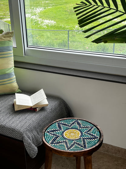 Moonj Grass  Mango Wood  Accent Table