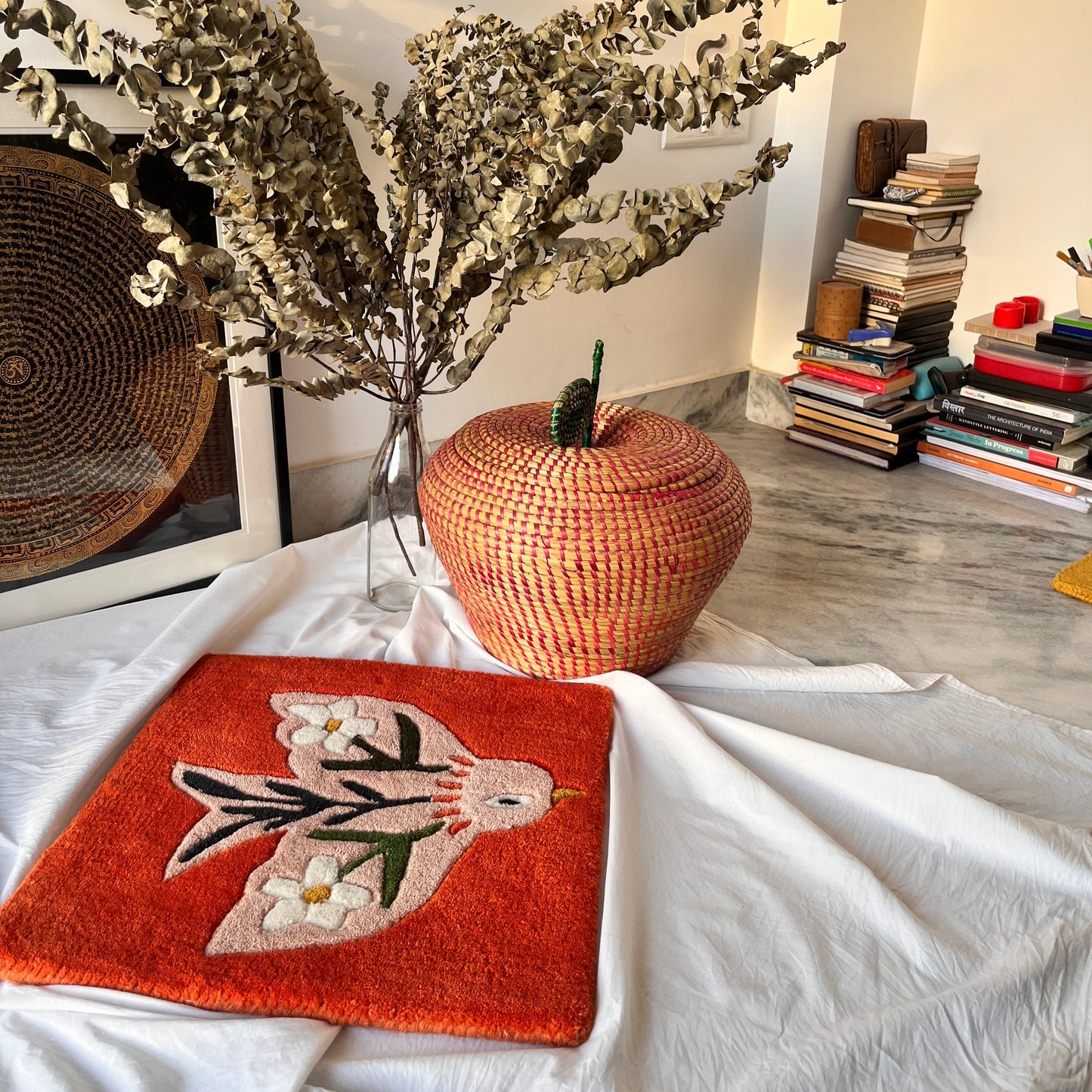 Arthat X belviashi Hand Tufted Cushion Tiles - The Bird Song