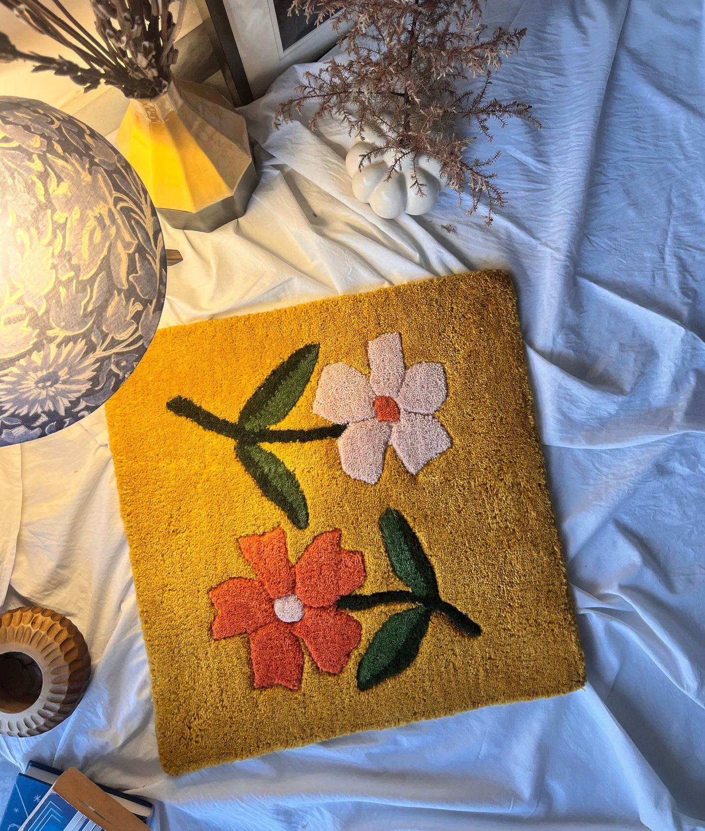 Arthat X belviashi Hand Tufted Cushion Tiles - Yellow Spring