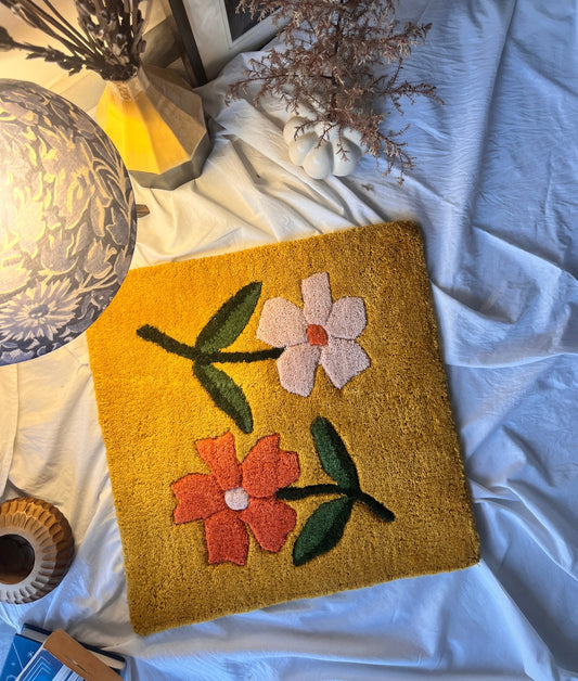 Arthat X belviashi Hand Tufted Cushion Tiles - Yellow Spring