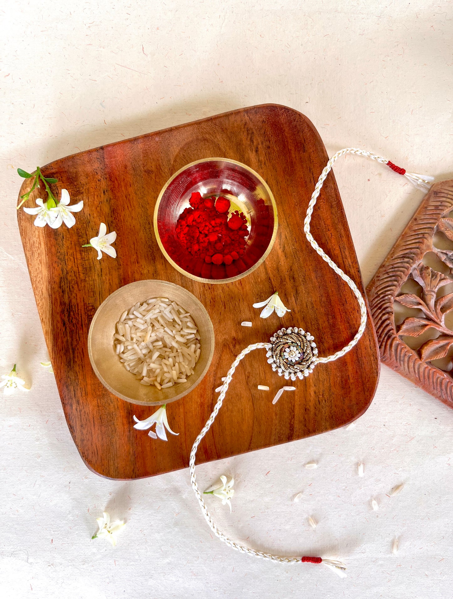 Pearl Elegance  Zardozi Rakhi