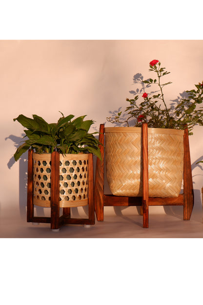 plant pots made of bamboo CLASSIC HAND MADE BAMBOO STAR WEAVE PLANTER – Arthathandicrafts.com